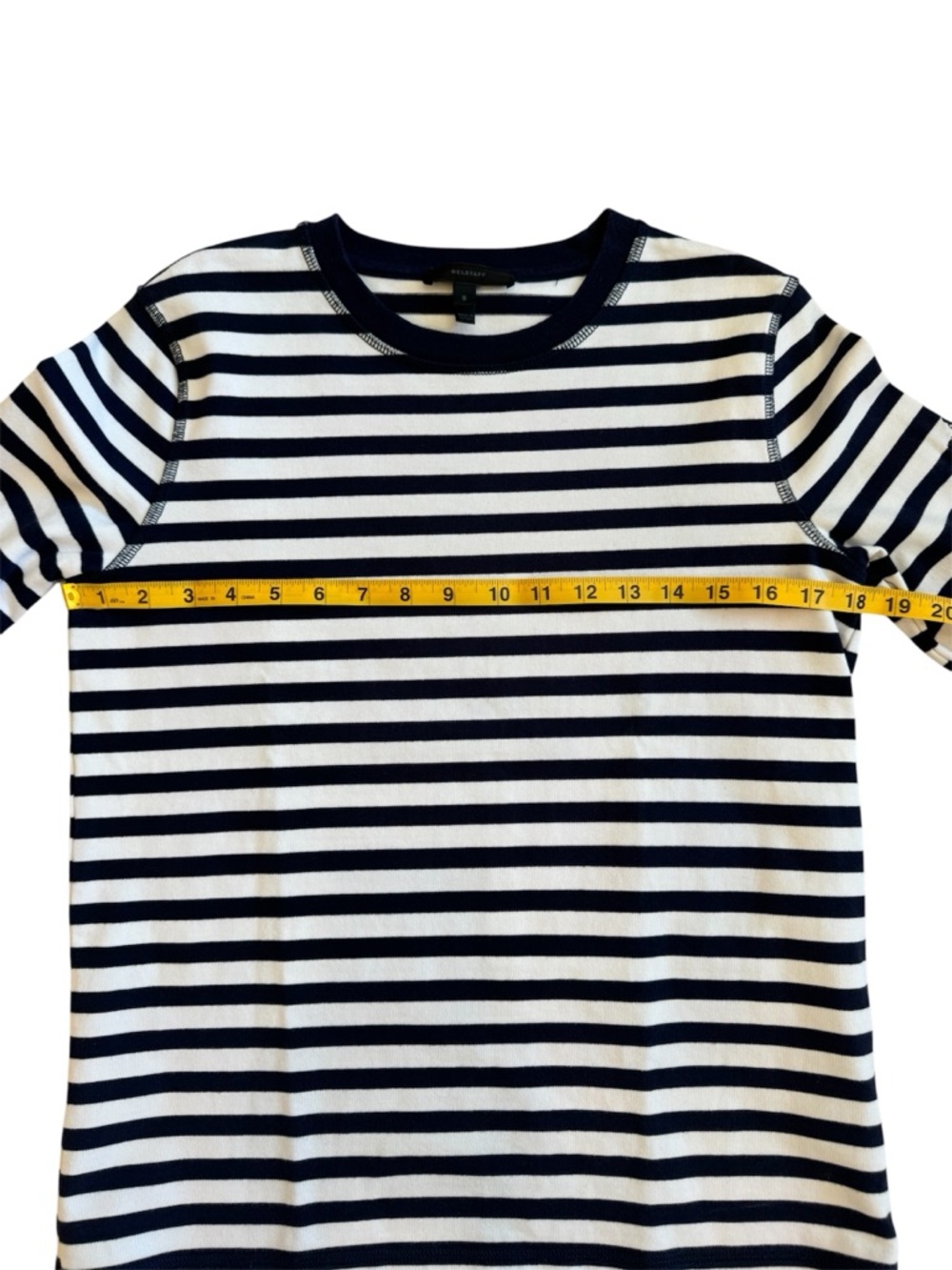 Belstaff Christina Maritime Striped Cotton Long Sleeve Navy Blue Shirt Small - Picture 10 of 10